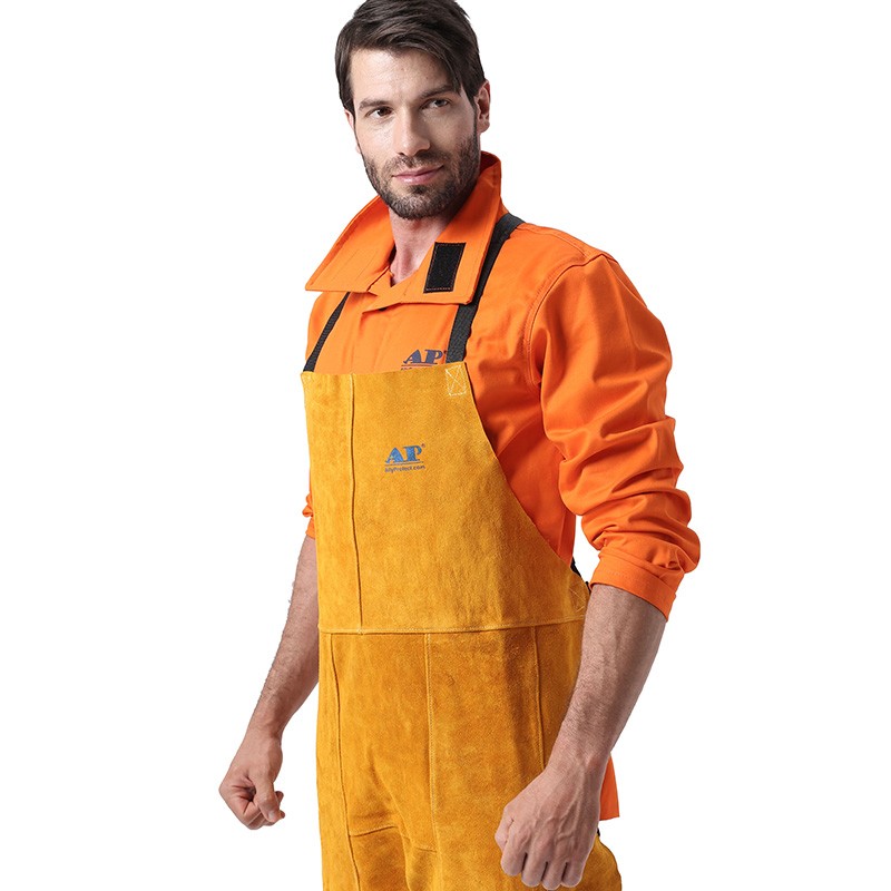 友盟AP-2236耐磨隔熱防火牛二層皮焊工服圖片1