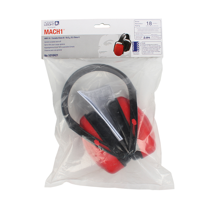 霍尼韋爾1010421 Mach1紅色經濟型頭戴式防噪音耳罩NRR 18圖片3