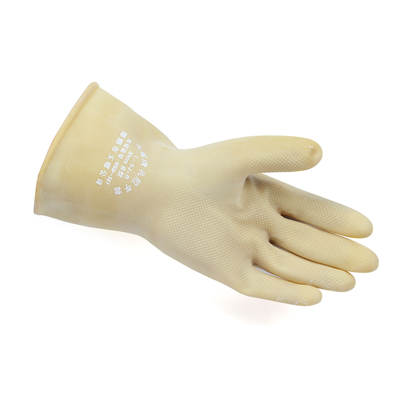 玉蝶白色工業耐酸堿橡膠手套中厚圖片2