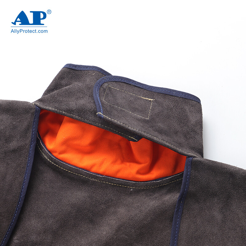 友盟AP-8002炭咖色皮護胸帶領長袖圍裙圖片3 友盟AP-8002炭咖色皮護胸帶領長袖圍裙圖片3