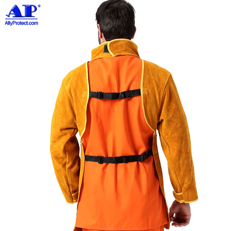 友盟AP-8000金黃色皮護胸帶領(lǐng)長袖圍裙圖片2