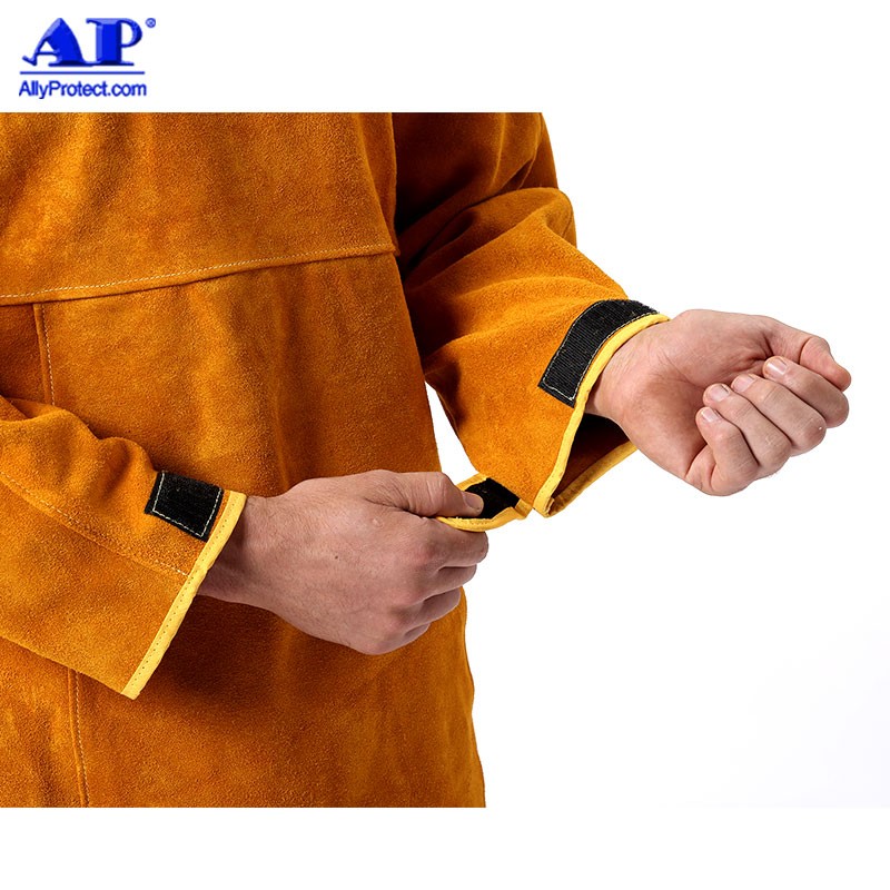 友盟AP-8000金黃色皮護胸帶領(lǐng)長袖圍裙圖片3