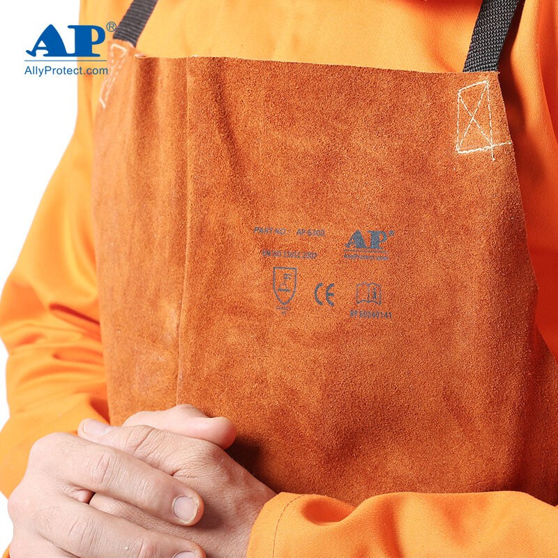 友盟AP-6300咖啡色牛二層芯皮圍裙圖片3