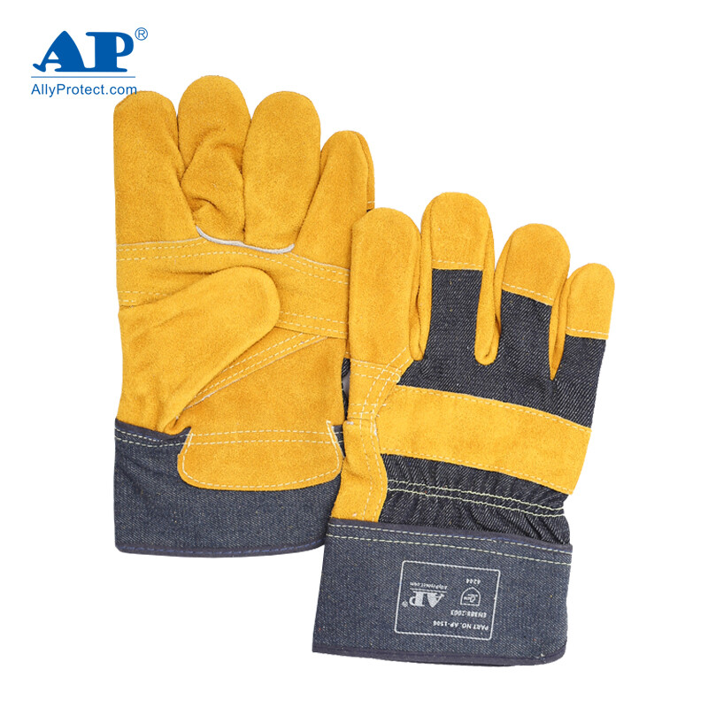 友盟AP-1506金黃色牛二層皮勞保手套圖片1