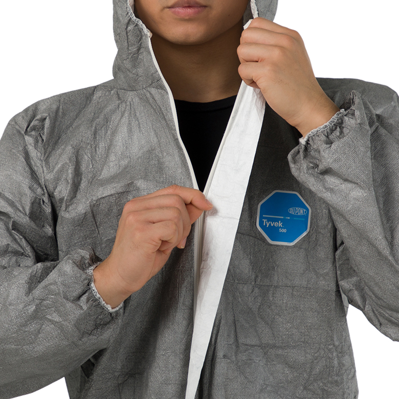 杜邦Tyvek500 New Workman Plus防護服灰色帶帽連體D級防護服圖片4
