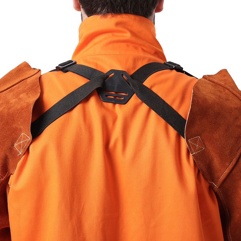 友盟AP-9115咖啡色牛二層芯皮連臂套袖圖片2