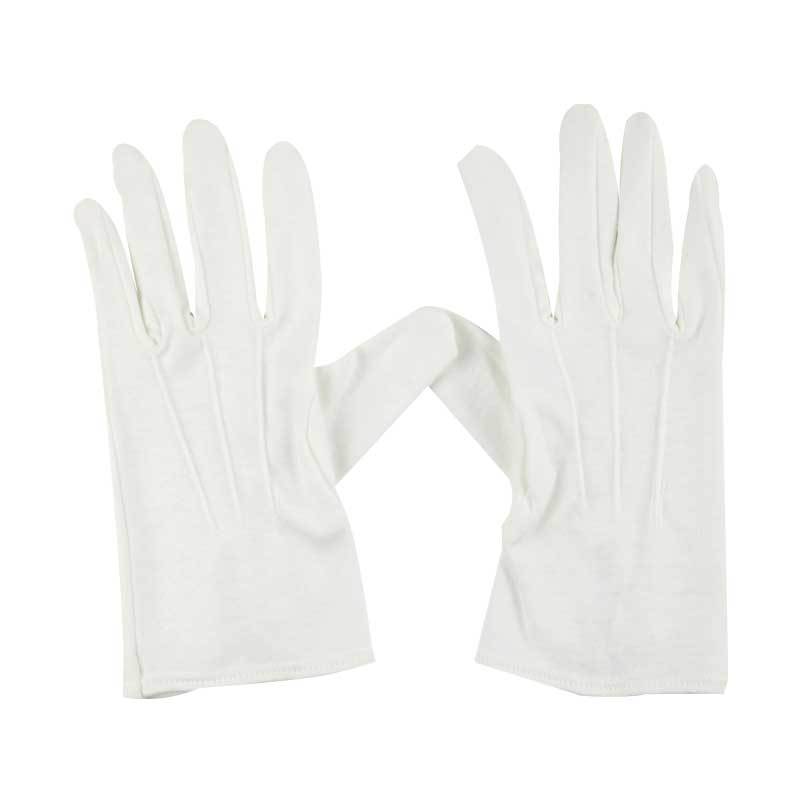 漢盾HD-GP5508純棉背三筋帶扣白色禮儀勞保手套圖片1
