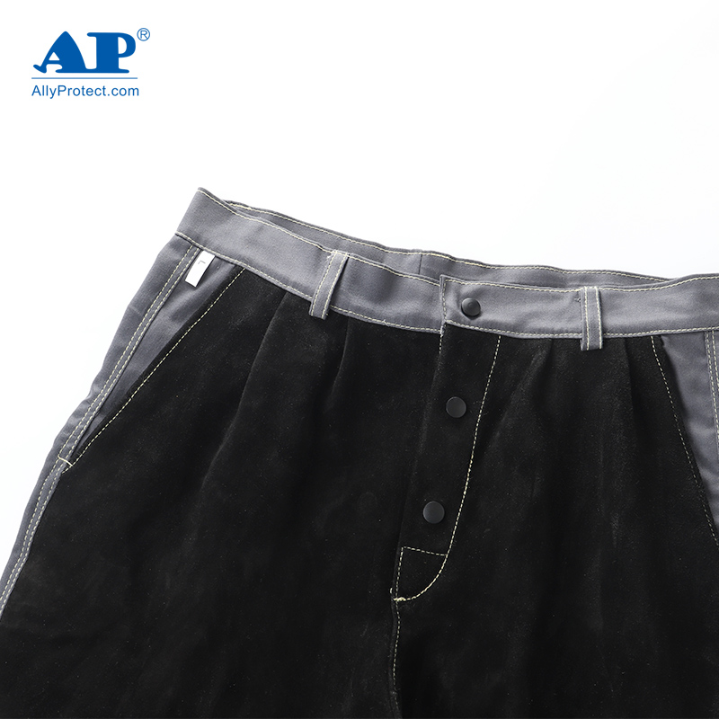 友盟AP-4550灰色阻燃布配黑色牛皮阻燃工作服褲子圖片3