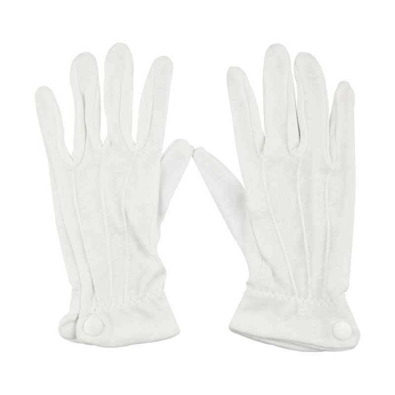 漢盾HD-GP5505滌棉背三筋帶扣白色禮儀勞保手套圖片2