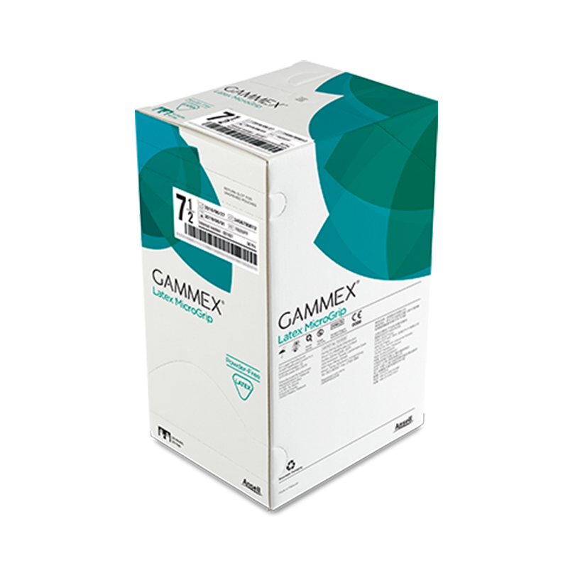 安思爾GAMMEX Latex MicroGrip 330055070無粉末乳膠外科手套圖片2