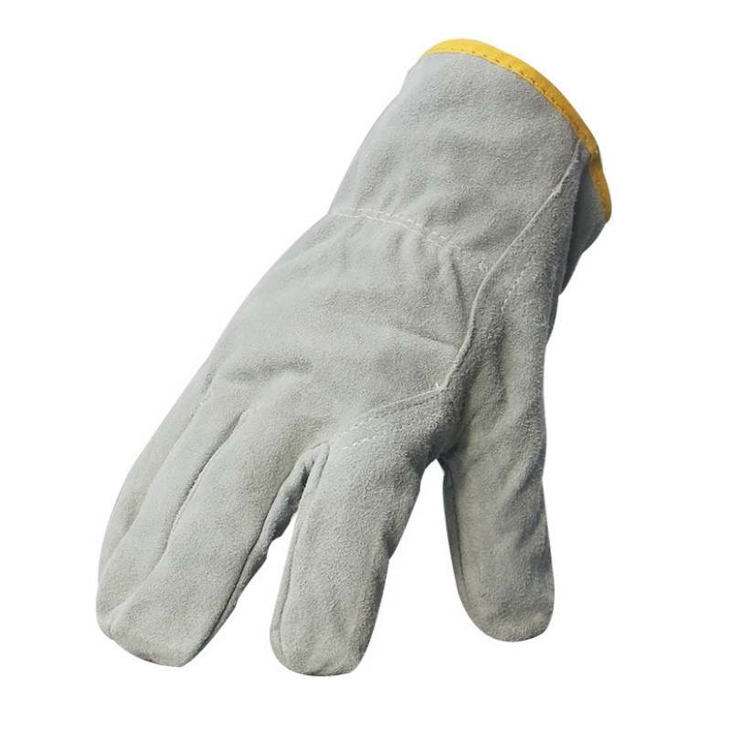 添盾TD-GL5615灰色翻毛短牛皮手套26cm圖片3