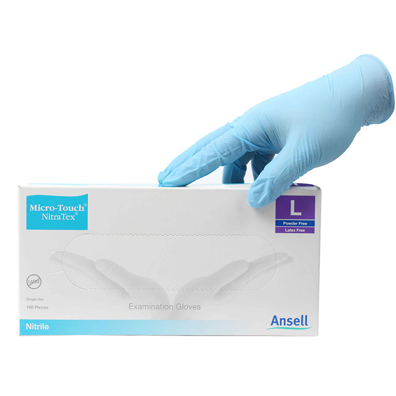 Ansell安思爾MicroTouch NitraTex 4474藍色一次性丁腈手套L碼圖片2 Ansell安思爾MicroTouch NitraTex 4474藍色一次性丁腈手套L碼圖片2