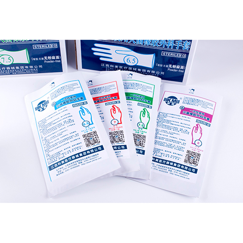 科美一次性使用滅菌橡膠外科手套無(wú)粉麻面圖片1