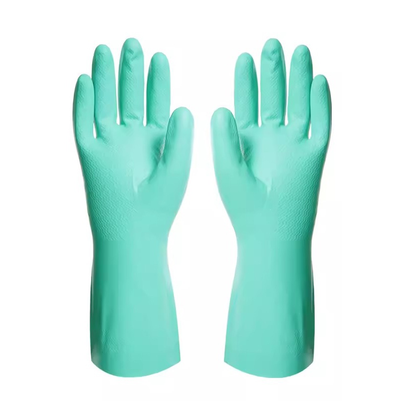 雪蓮11111家用丁腈橡膠絨里波浪交叉紋手套圖片4