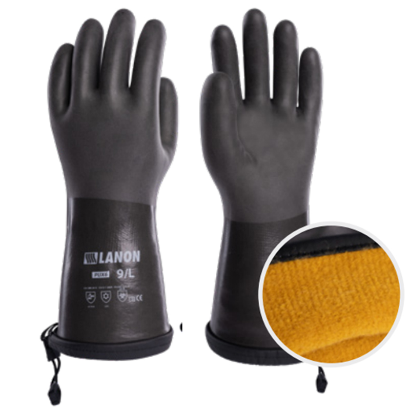 LANON蘭浪PUX6發泡防滑掌面防水透濕全浸PU防寒手套圖片1