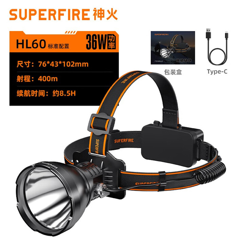 神火HL60長續航高亮遠射頭燈圖片1