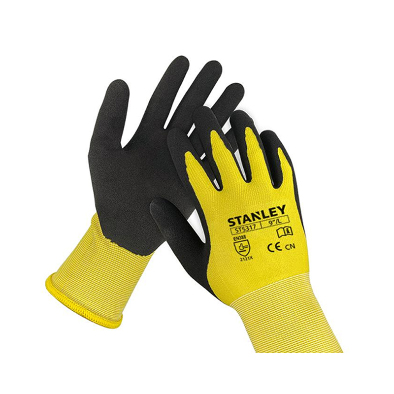 STANLEY史丹利ST5317黃色乳膠磨砂浸掌耐磨勞保手套圖片4