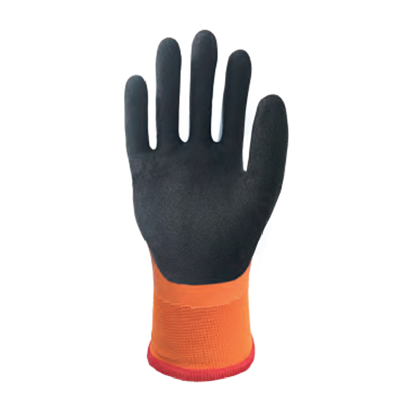 思衛爾3302橘色13針天然乳膠涂層防水防寒保暖耐低溫手套圖片1