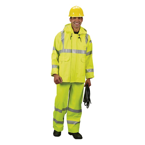 雷克蘭ABPU10LY防水PU涂層阻燃反光防電弧服背帶褲