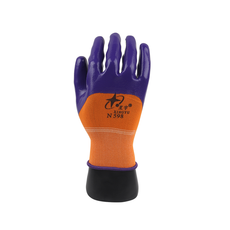 星宇N598尼龍丁腈半浸勞保手套
