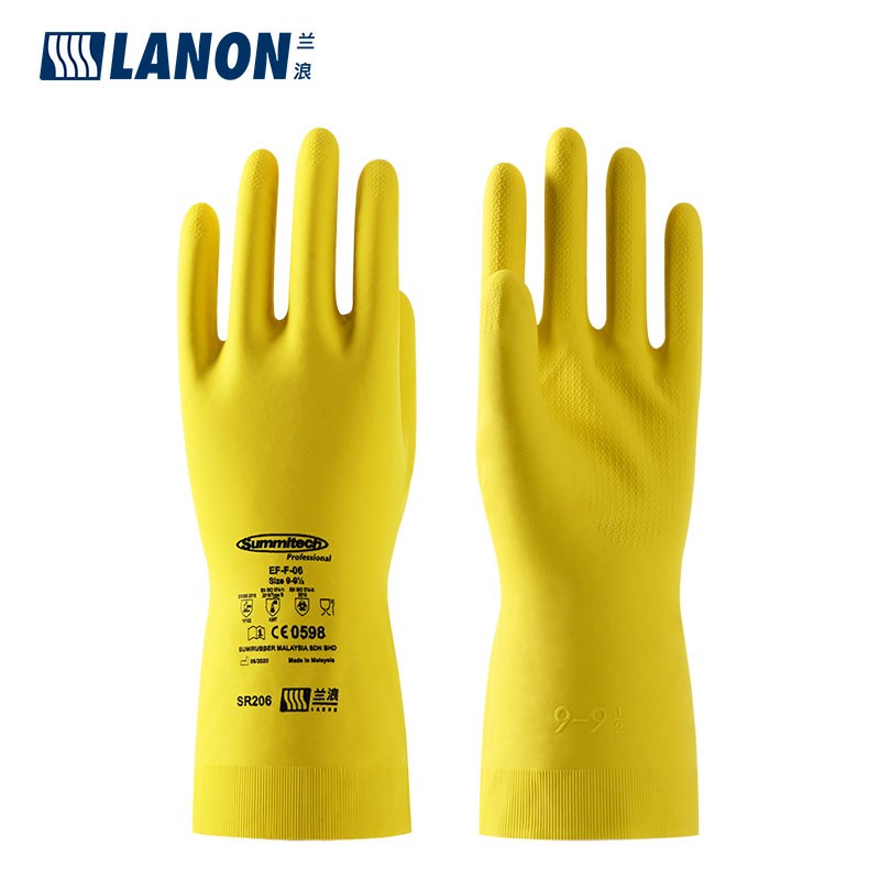 LANON蘭浪SR206耐酸堿橡膠防化手套