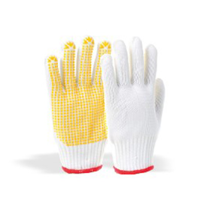 好員工H10-DL600DA黃色PVC點(diǎn)珠棉紗手套