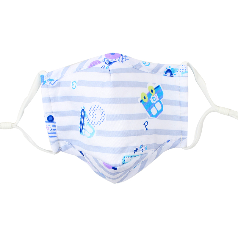 藍(lán)星藍(lán)色耳戴式兒童棉布口罩