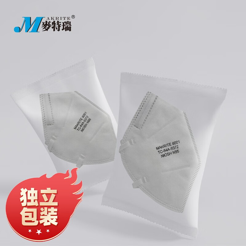 麥特瑞6001 N95白色折疊頭戴式防塵口罩