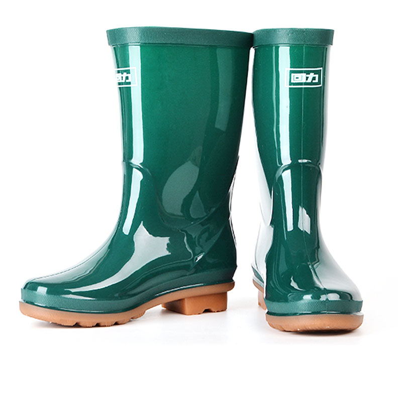回力853女款牛筋底中筒雨靴