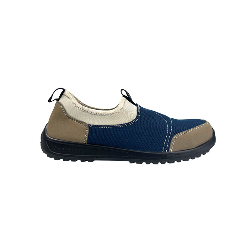 澳翔AX3906防砸防刺穿防靜電深藍色網布雙密度PU底安全鞋