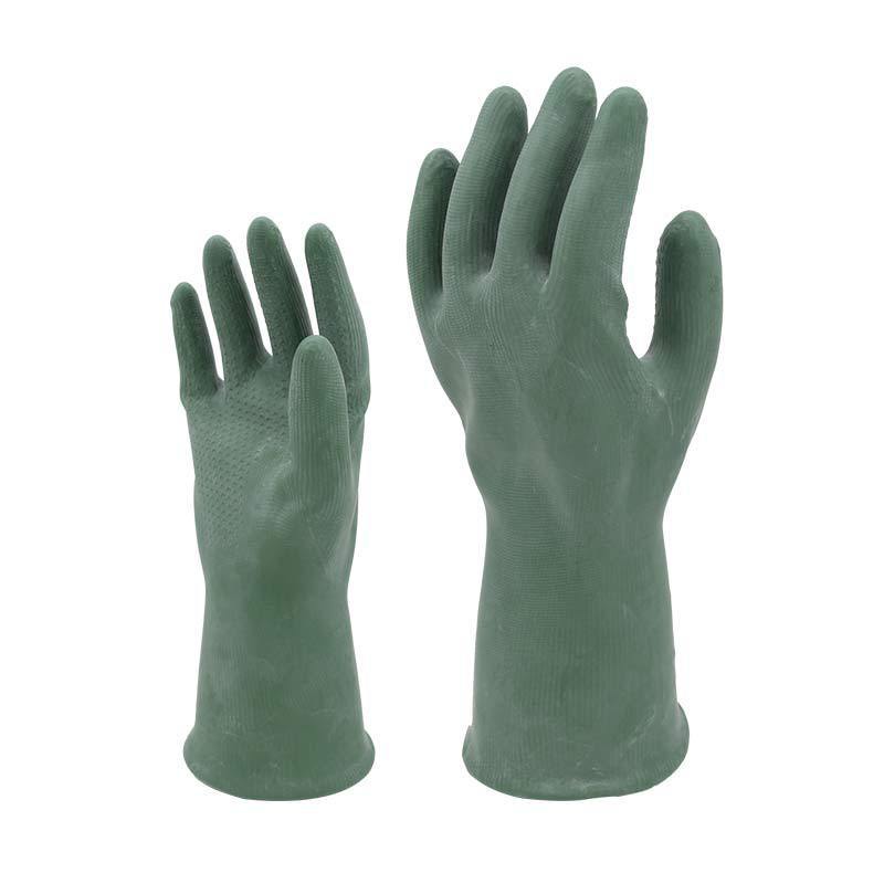 雙一牌丁基橡膠手套尼龍襯里耐酸堿防滑耐磨手套