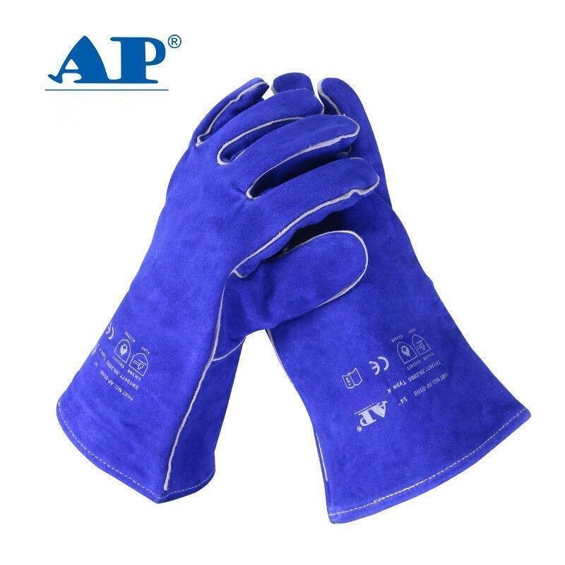 友盟AP-0160藍色牛二層皮電焊手套