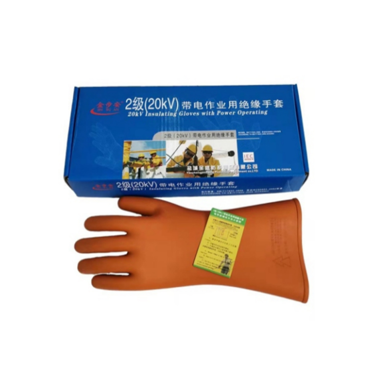金步安橙色橡膠絕緣手套20KV手型款