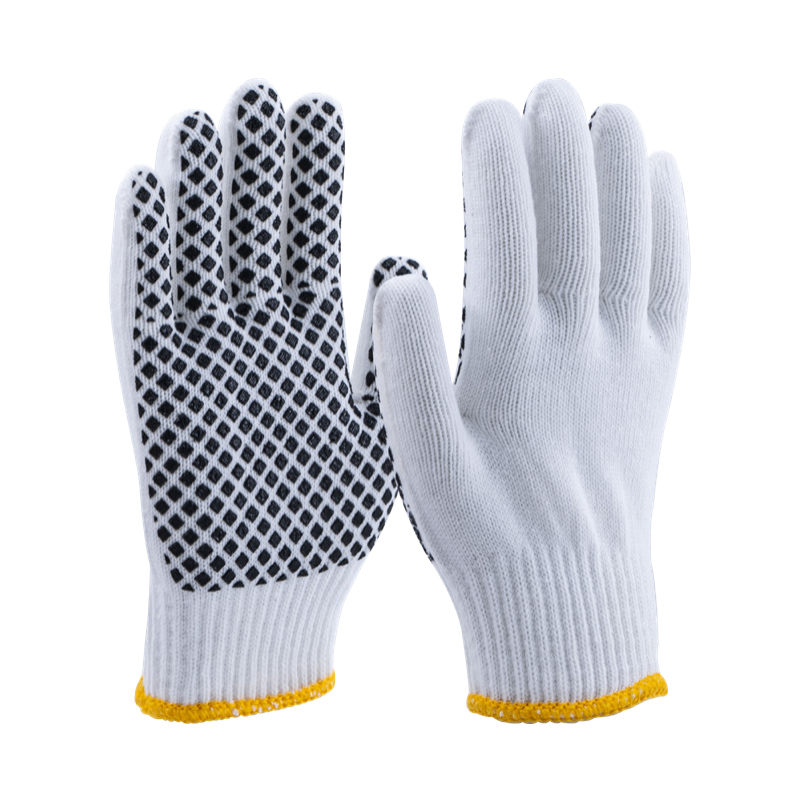 護享Hu-C103D滌棉紗線PVC點塑勞保手套