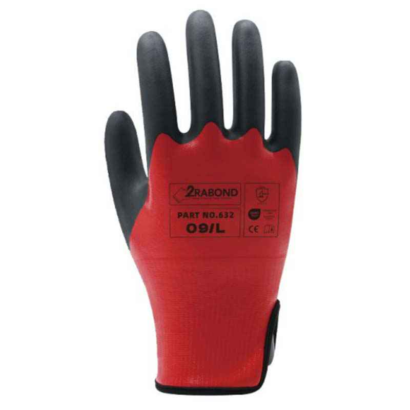 2RABOND 632丁腈光面尼龍內襯包邊開叉防油涂層手套