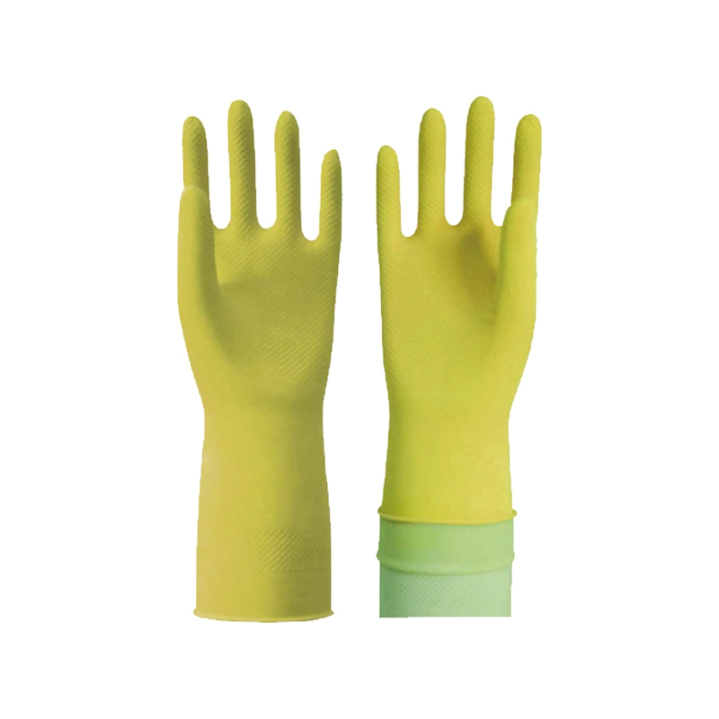 雪蓮10143家用天然乳膠絨里花邊袖口魚鱗紋手套