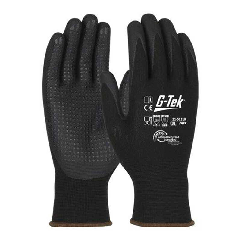 PIP 31-5131R 15針環(huán)保紗掌浸點珠丁腈發(fā)泡通用手套