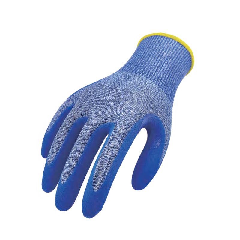 思衛爾3900-2藍色18針A5級丁腈浸掌滌綸金屬絲HPPE防割手套