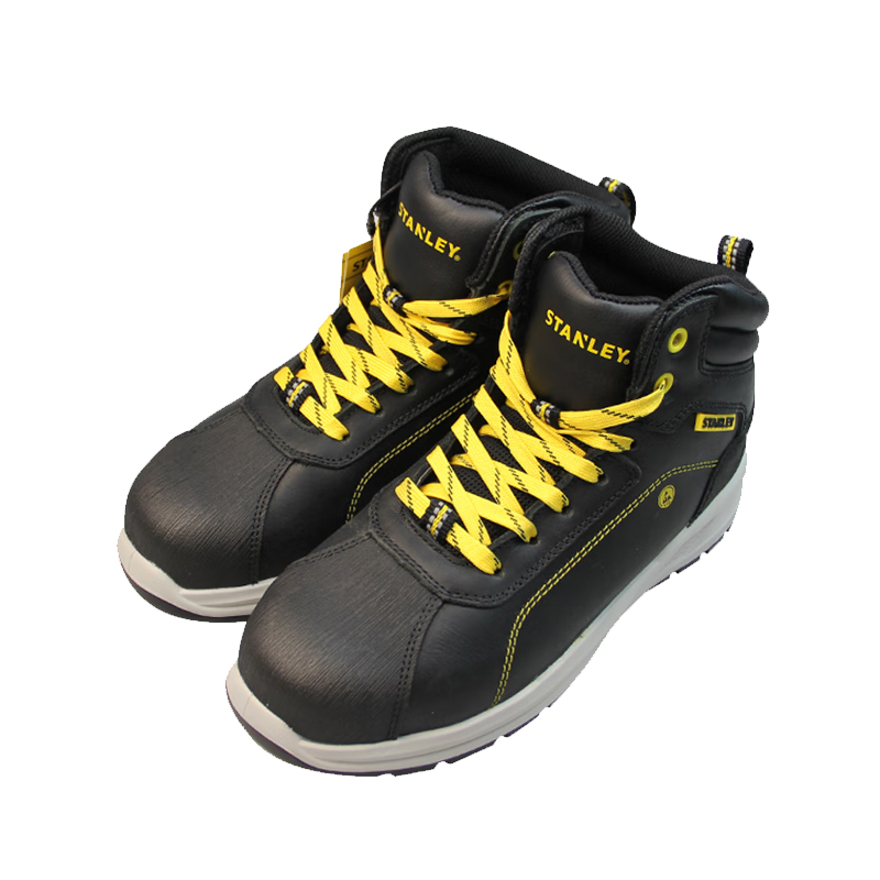 STANLEY史丹利ST6208黑色中幫牛皮防砸防刺穿安全鞋