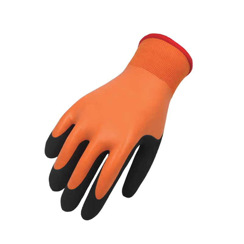 思衛爾3302橘色13針天然乳膠涂層防水防寒保暖耐低溫手套