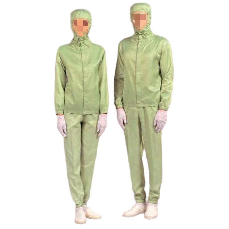 嘉柏利通F-1314綠色拉鏈?zhǔn)椒煮w潔凈服