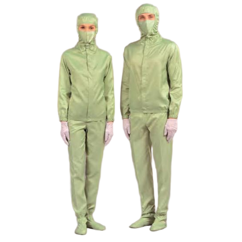 嘉柏利通F-1314W綠色拉鏈?zhǔn)椒煮w潔凈服