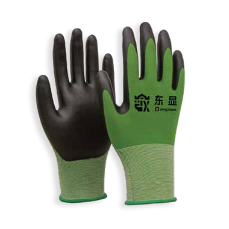 東顯21-3-001 21針超細(xì)發(fā)泡浸膠涂層尼龍手套