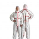 3M4565白色帶帽紅色膠條連體防護服