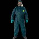 微護(hù)佳GR40-T-99-122-02 MC4000綠色雙袖雙褲腿帶腳套連體防化服
