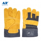 友盟AP-1506金黃色牛二層皮勞保手套