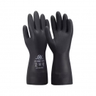 雪蓮20131BL黑色天然乳膠絨里鉆石紋工業防化手套