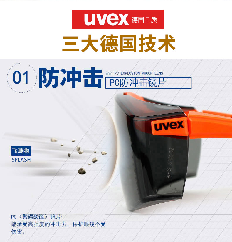 UVEX優(yōu)唯斯9064246防霧防刮擦防化防護(hù)眼鏡圖片2