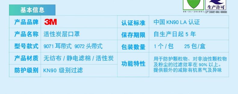 3M9071KN90有機蒸氣防毒口罩圖片4