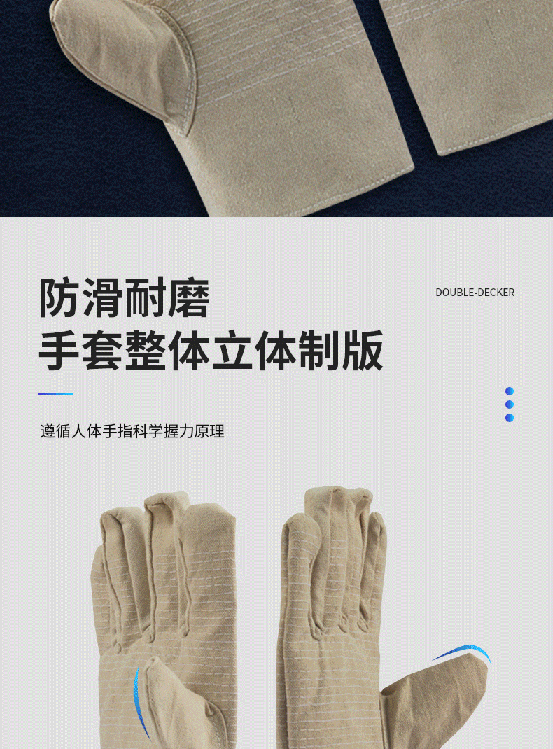 君御7324黃甲24道線帆布手套圖片5